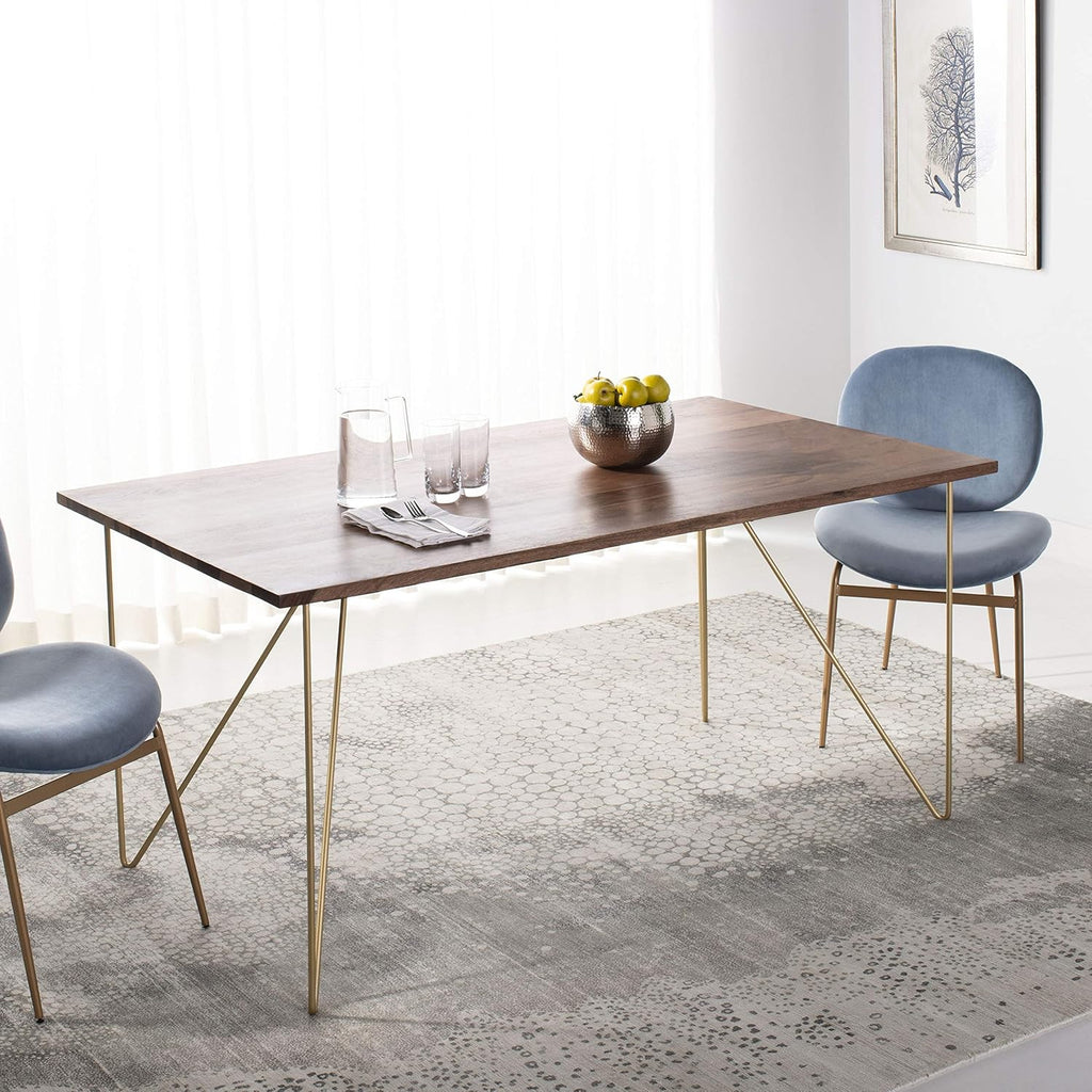 Walnut and Brass Dining Table U779