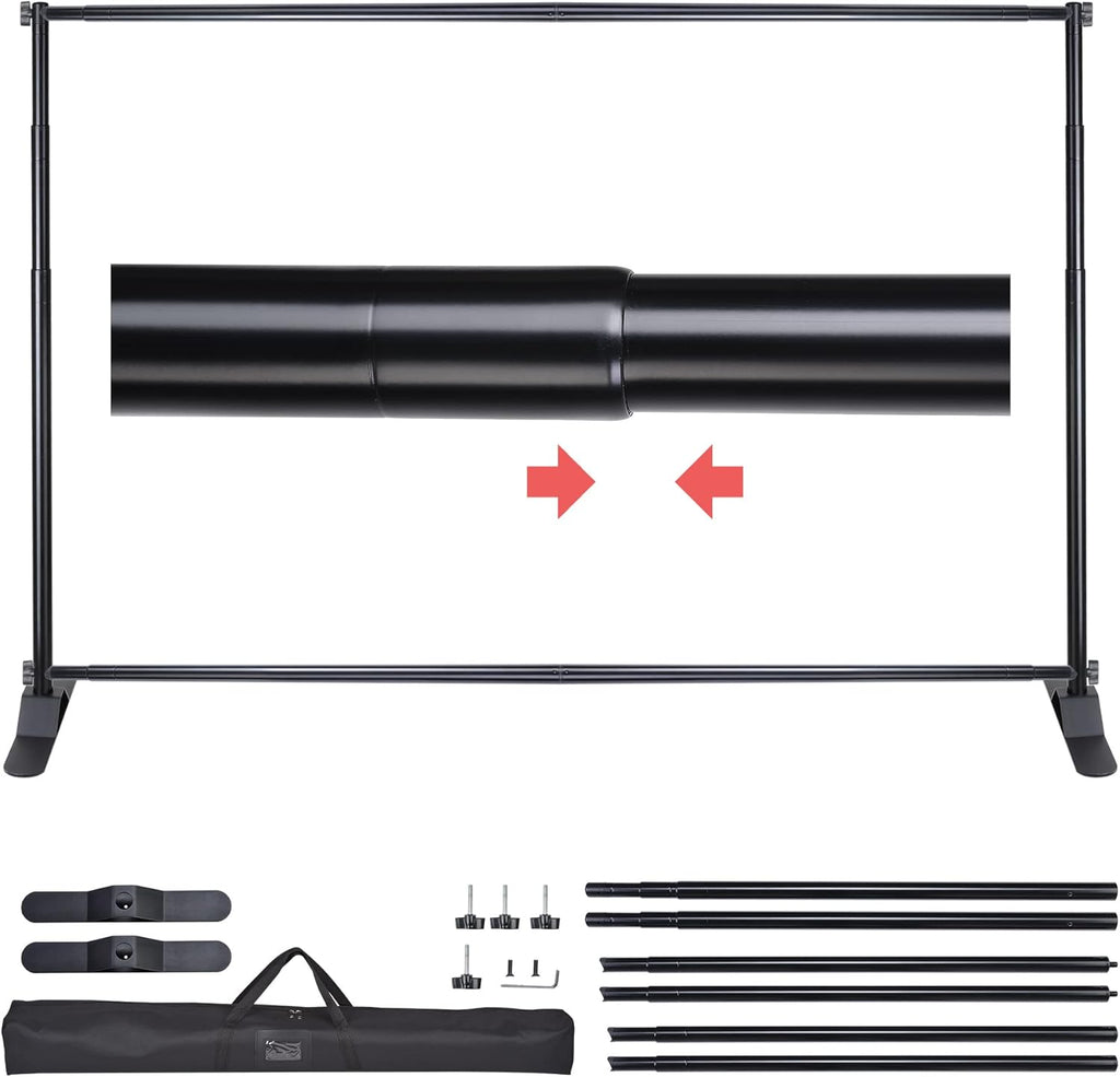 8x10 Ft Heavy Duty Telescopic Banner Stand with Carry Bag Z352339