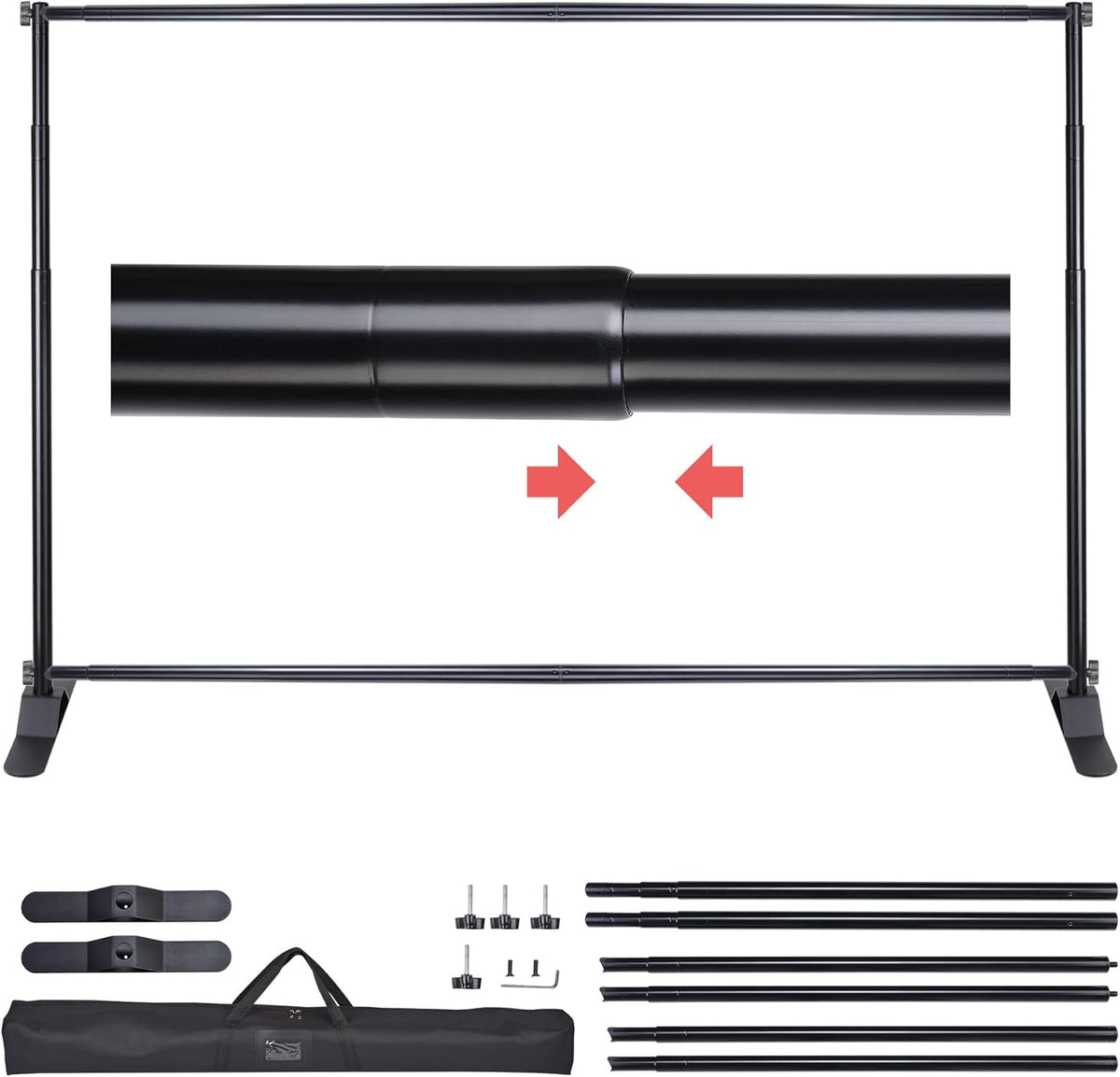 8x10 Ft Heavy Duty Telescopic Banner Stand with Carry Bag Z352339