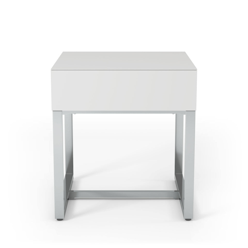 White Wood Rectangle End Table G517