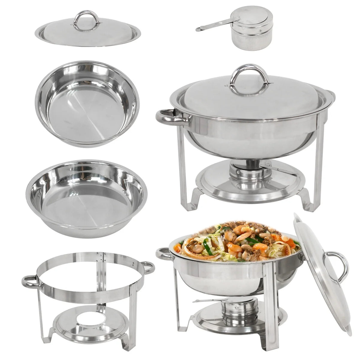 5 Pack Stainless Steel Chafing Dish Set Y828426
