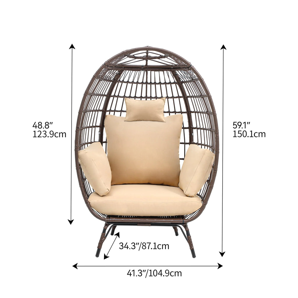 Egg Chair with Cushion Wicker PE Rattan B431868