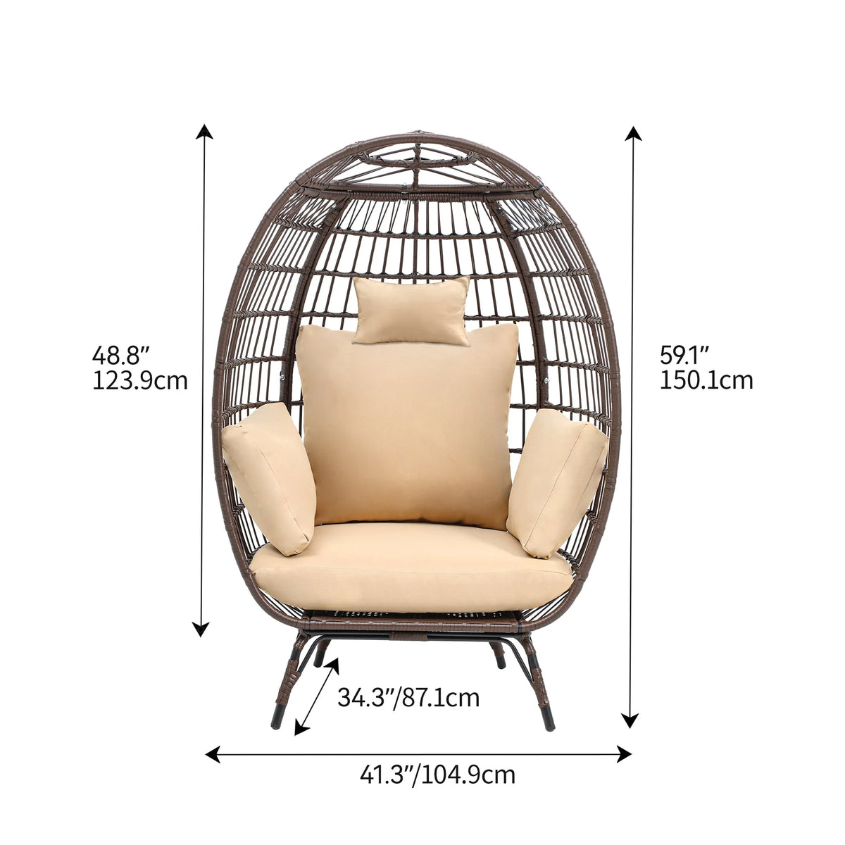 Egg Chair with Cushion Wicker PE Rattan B431868