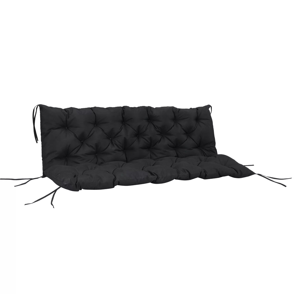 Black 3 Seater Outdoor Bench Swing Chair Replacement Cushions F636768