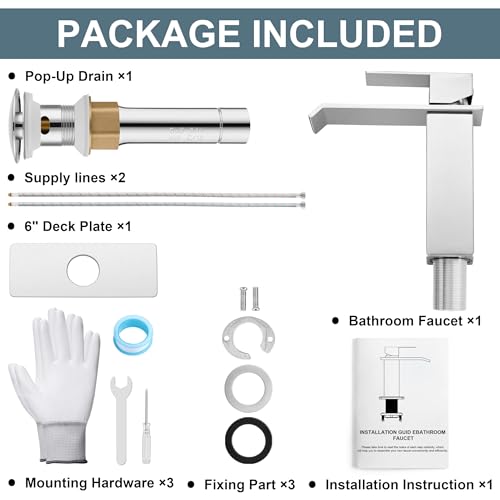 Brushed Nickel Single Handle Waterfall Bathroom Sink Faucet with Pop-up Drain K8869