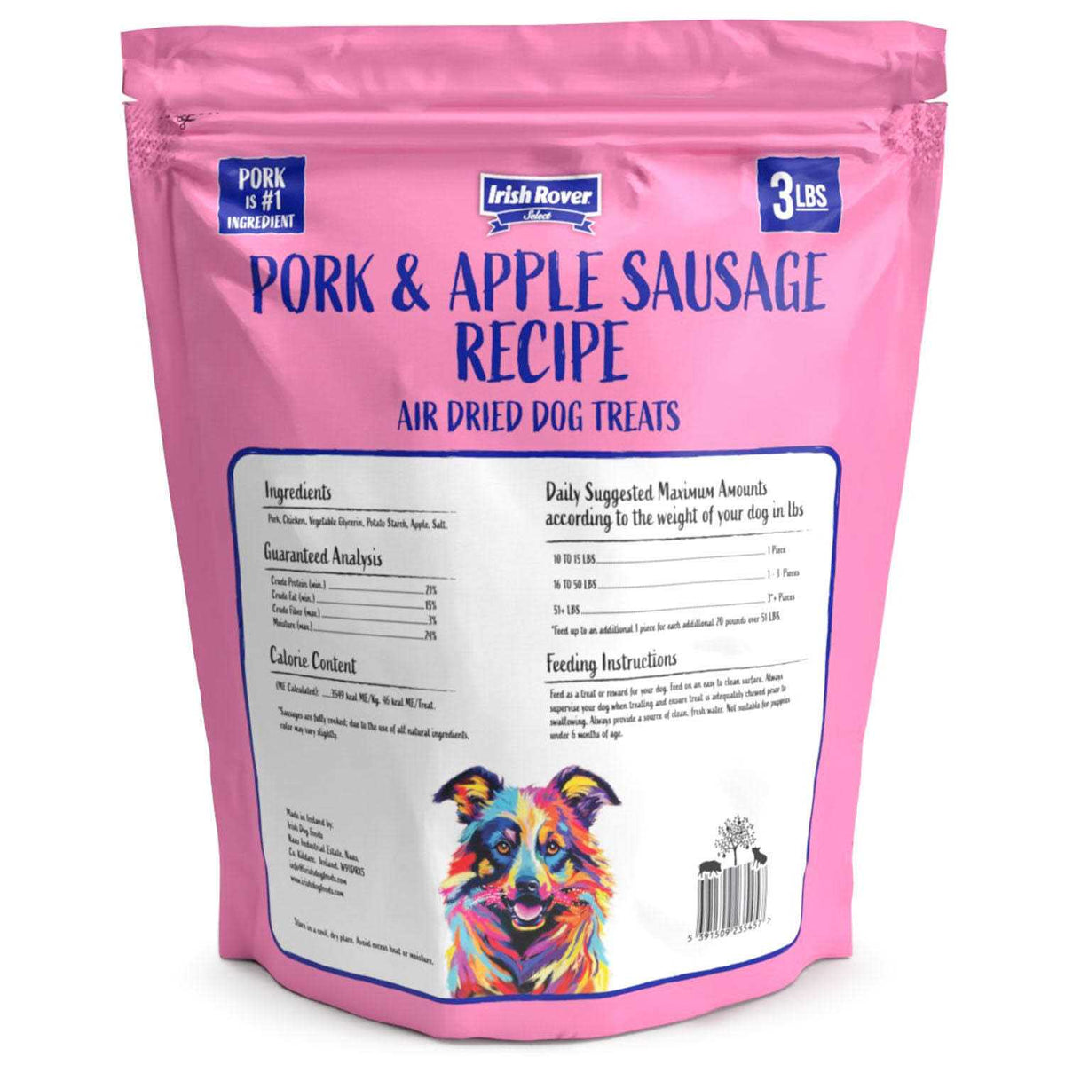 Air Dried Pork and Apple Sausage Dog Treats D628