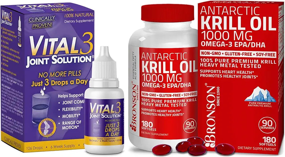 Liquid Knee Relief + Antarctic Krill Oil 1000 mg with Omega-3s X11115