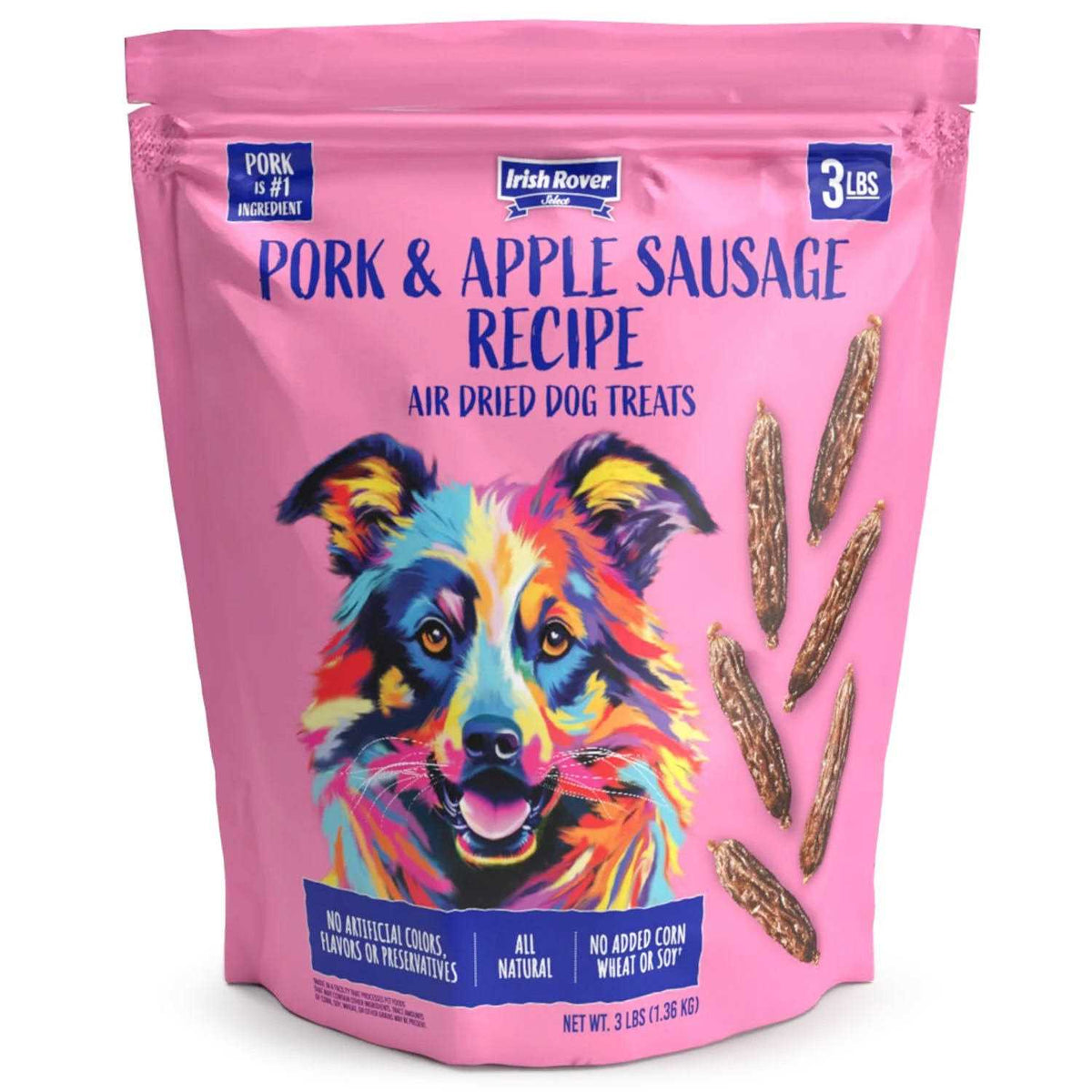 Air Dried Pork and Apple Sausage Dog Treats D628