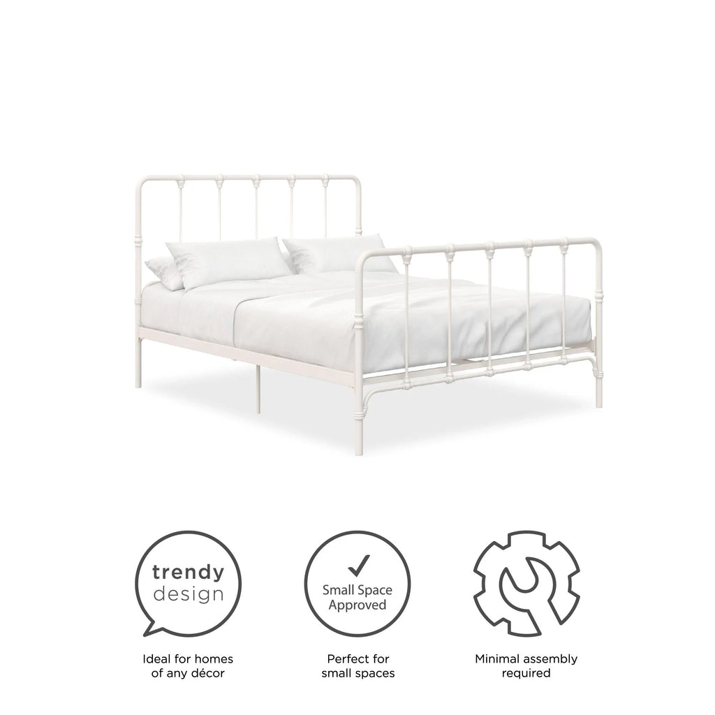 King Gray Metal Bed Z663
