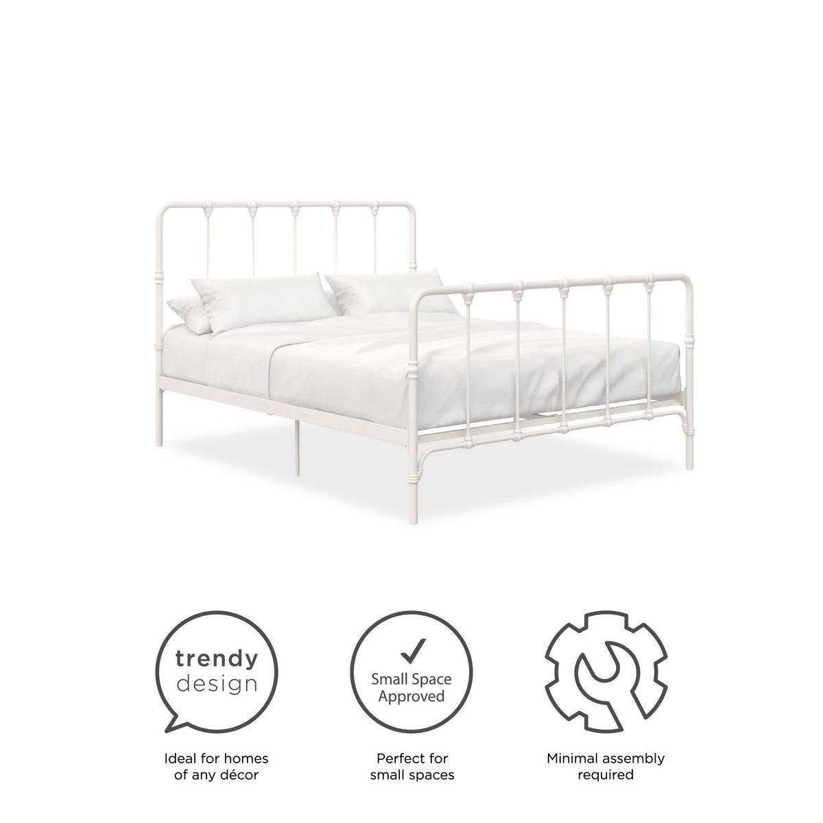 King Gray Metal Bed Z663