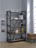 Rustic Oak & Black Bookshelf Y10849