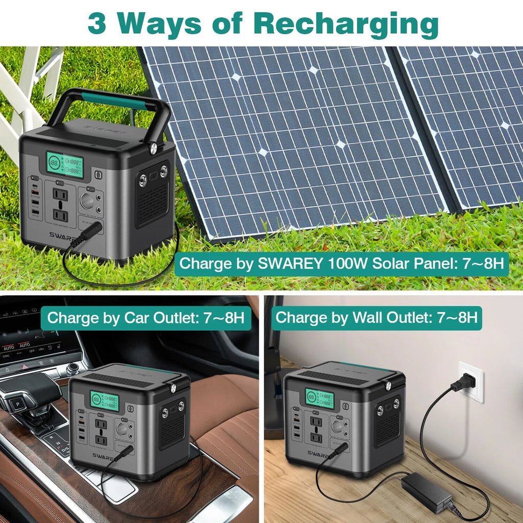 518Wh Solar Generator Power Station with 100W Solar Panel B87858