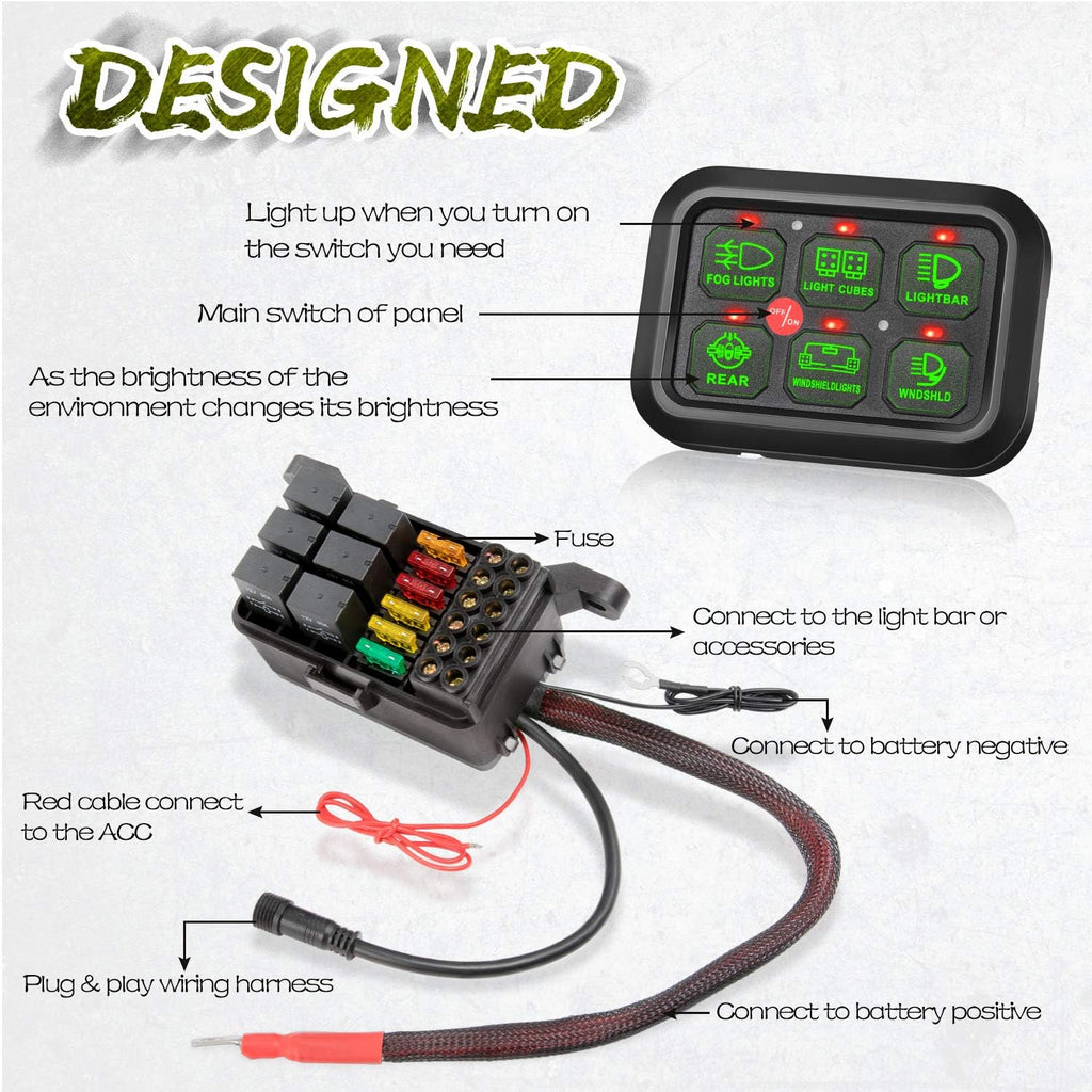 6 Gang Switch Panel Automatic Dimmable J315