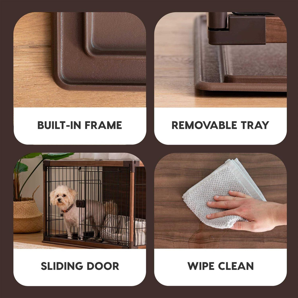 Wooden Enclosed Pet Crate A614071