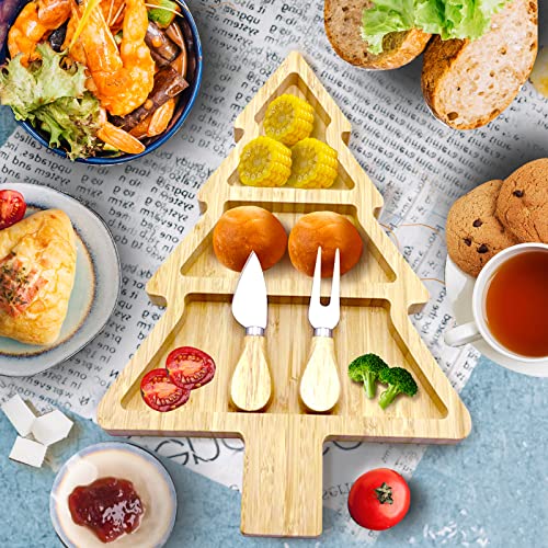 Bamboo Serving Platter Charcuterie Board Set with Knife & Fork H250