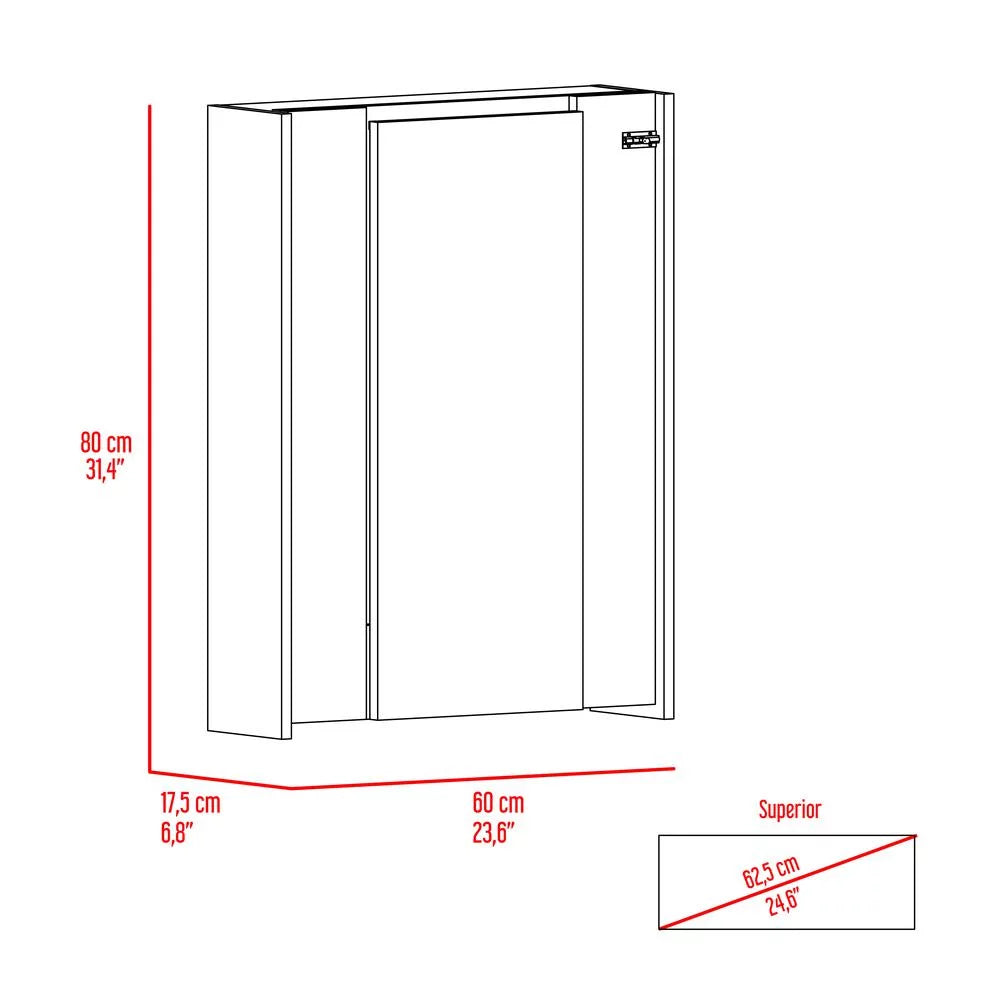 Light Gray Wall Double Door Cabinet D83704