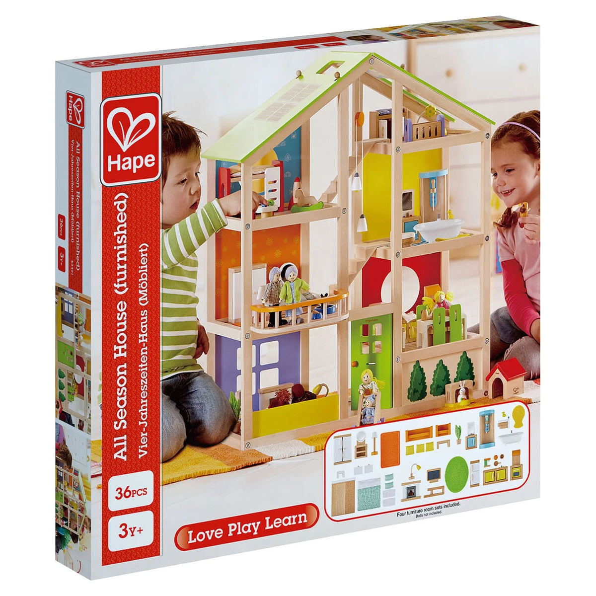 Wooden Furnished Dollhouse Playset F973234