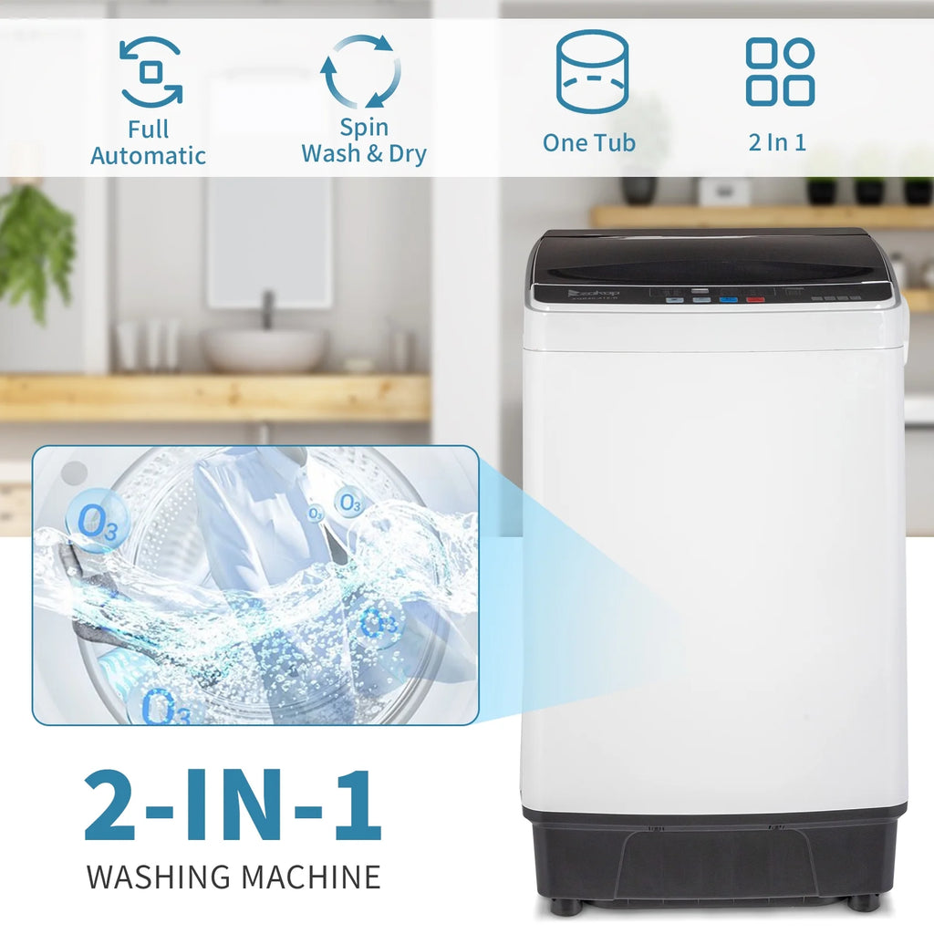 Full-Automatic Top Load Portable Compact Washing Machine 17.6 Lbs Capacity L137837