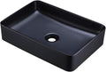20 Inch Rectangular Matte Black Vessel Sink L766695