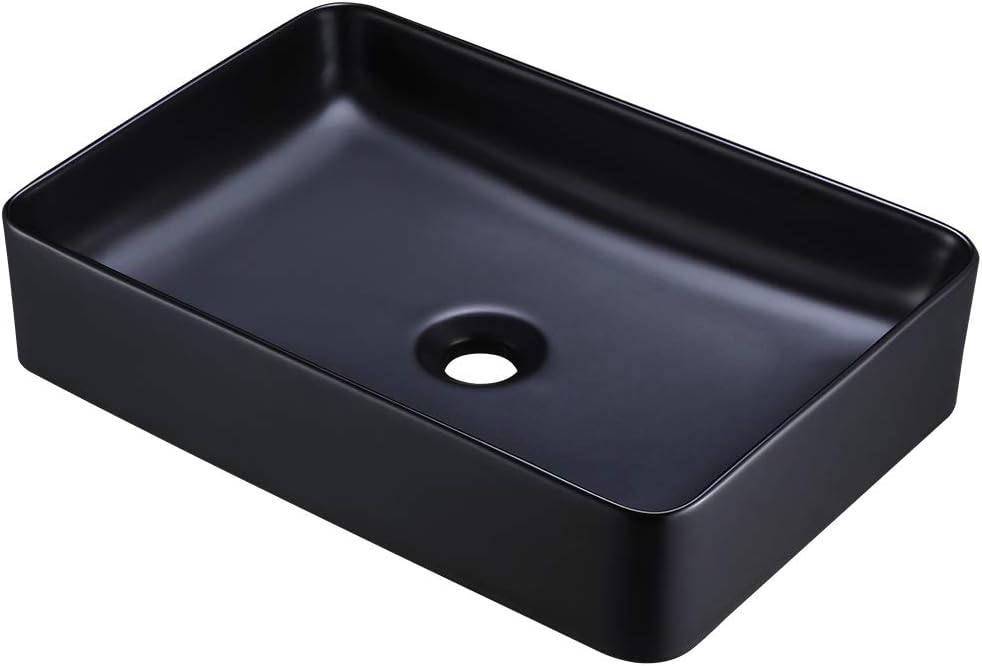 20 Inch Rectangular Matte Black Vessel Sink L766695