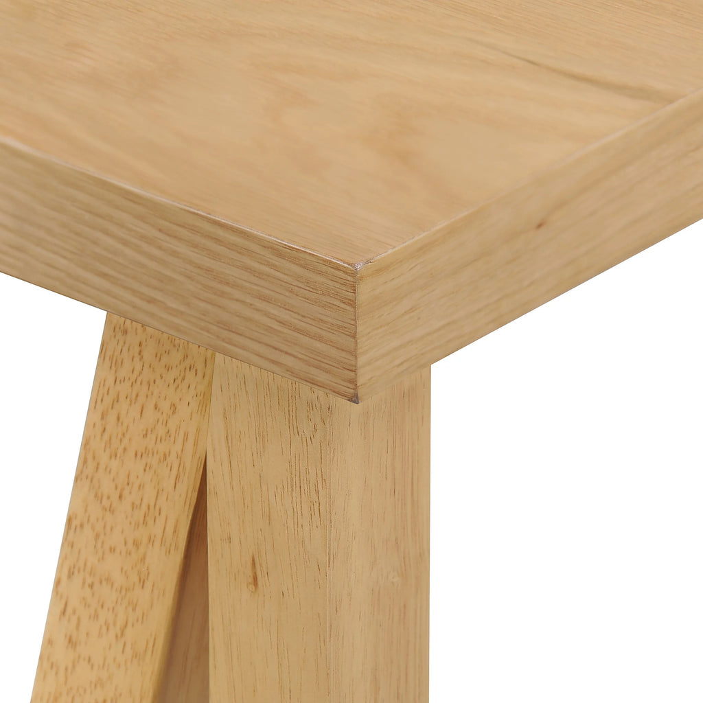Light Beige Natural Oak Rubberwood Dining Set K7096