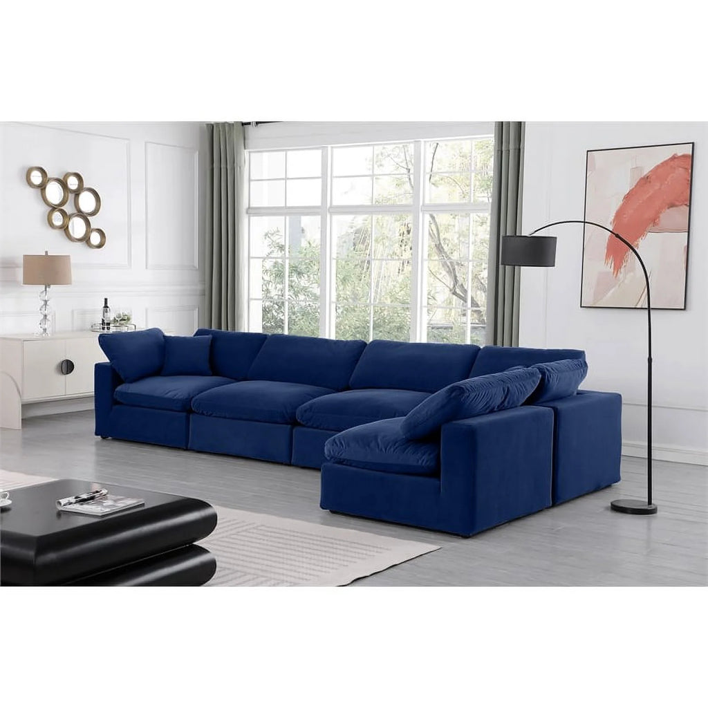 Navy Velvet Modular Sectional E68791