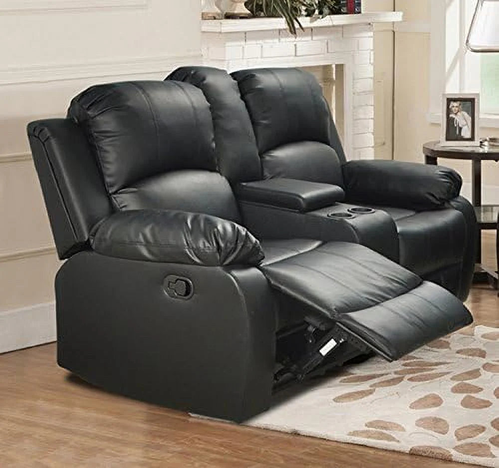 Black 3 Piece Recliner Sofa Loveseat and Chair A852