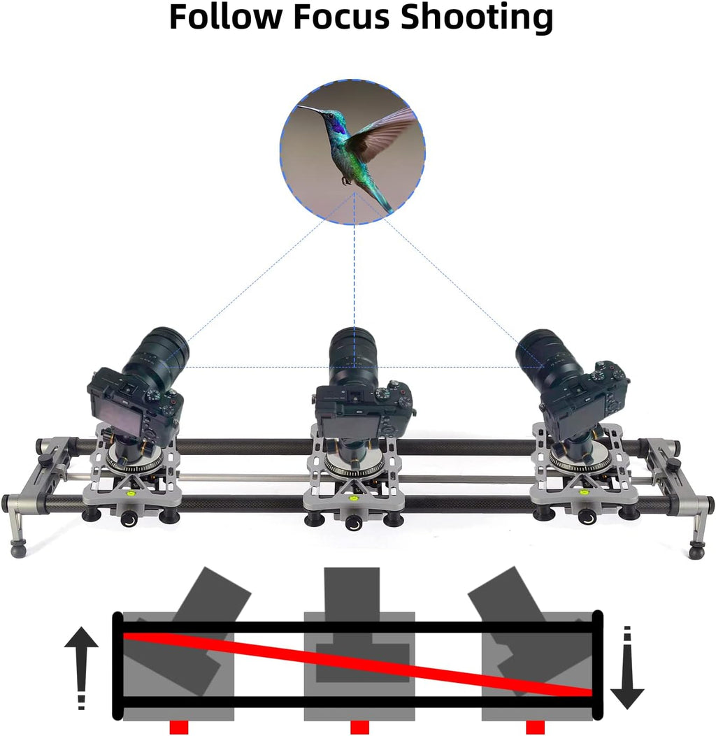 Motorized Camera Slider with App Control, 48'' Carbon Fiber Rail R836420