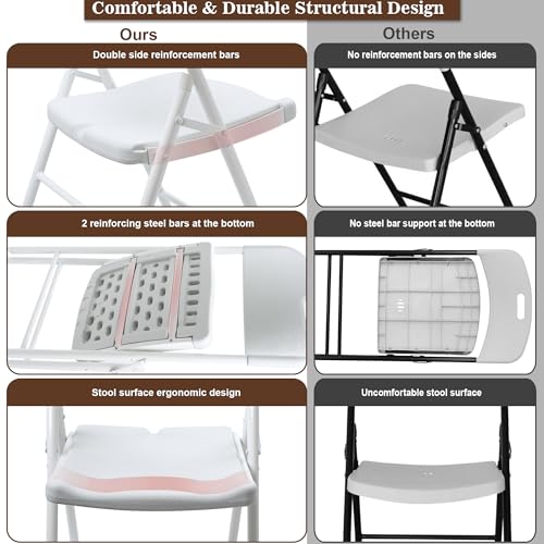 6 Pack White Folding Chair 700 lb Weight Capacity J687