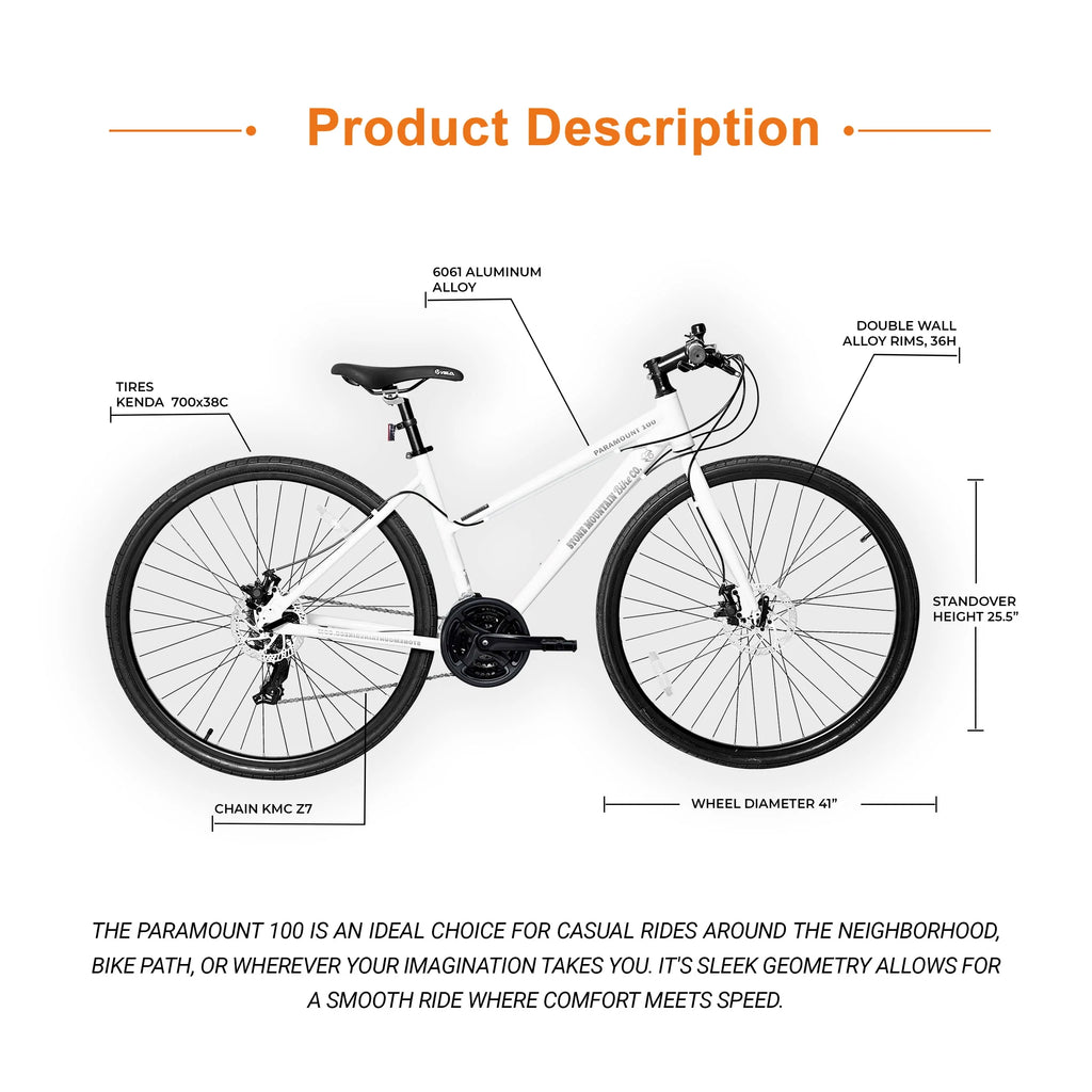 White 21-Speed 29 x 2 Inch Hybrid Mountain Bike V809978