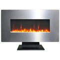 36 in. Metallic Electric Fireplace Stainless Steel I7379