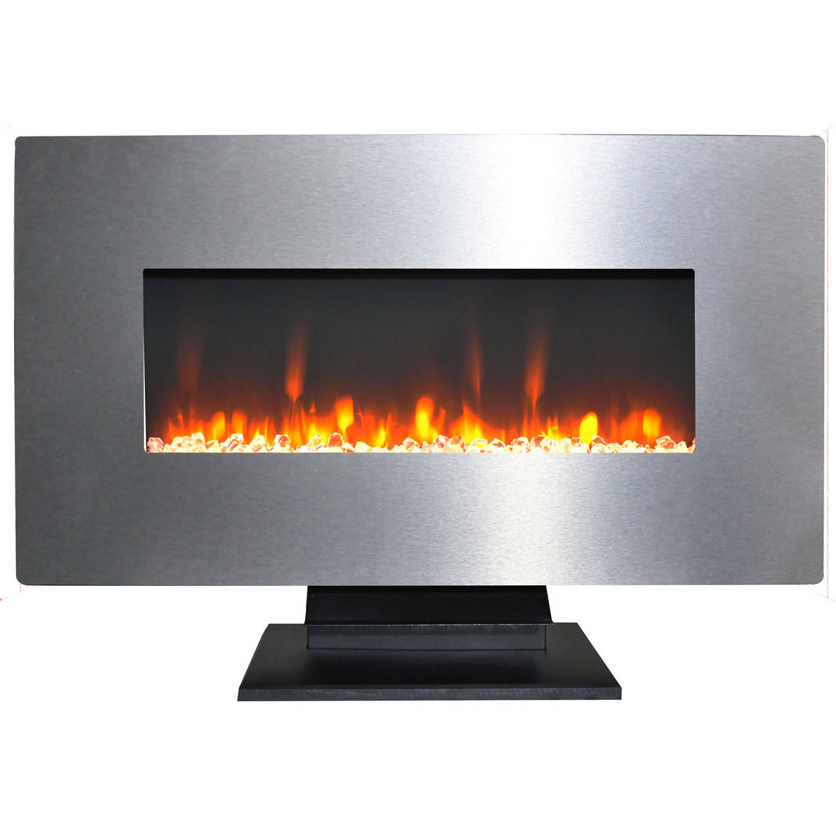 36 in. Metallic Electric Fireplace Stainless Steel I7379