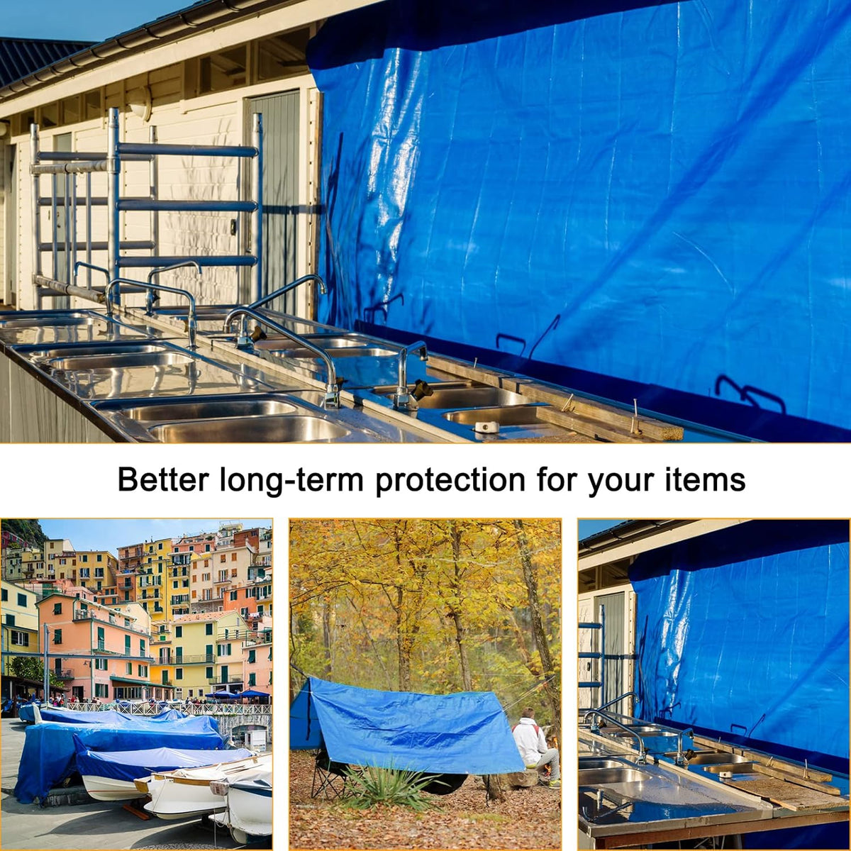 Blue 20x30 Heavy Duty Waterproof Poly Tarp with Metal Grommets I67862