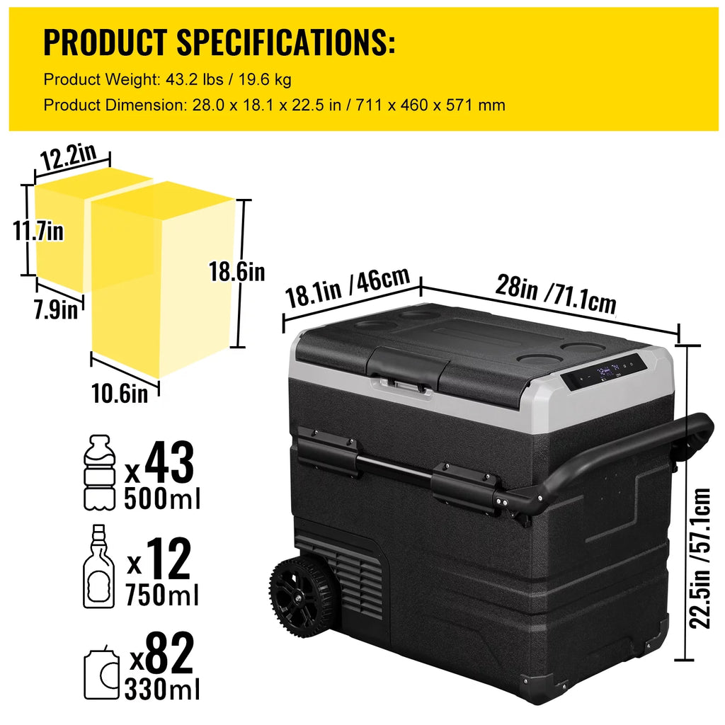 12 Volt 48Qt Dual Zone Car Refrigerator S684