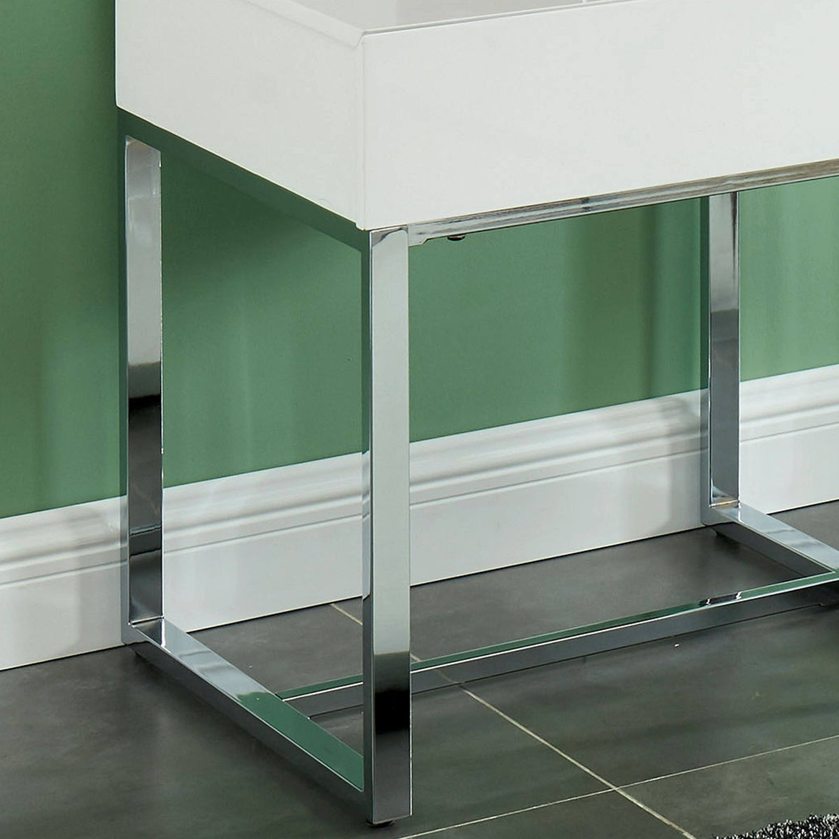 White Wood Rectangle End Table G517