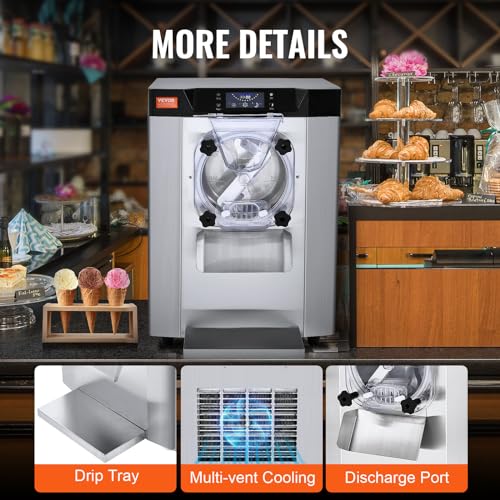 Commercial Ice Cream Machine 1400W 20/5.3 Gph Hard Serve with LED Display V506194