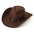 Felt Wide Brim Western Cowboy Hat with Belt Buckle M304