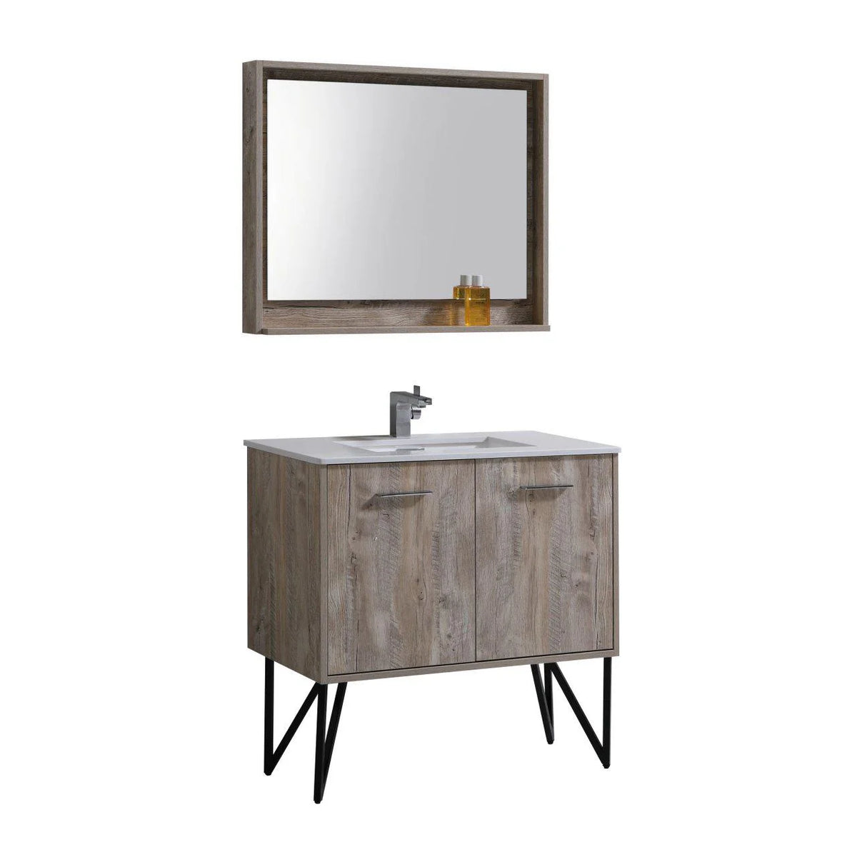 36 in. Modern Bathroom Vanity with Quartz Countertop W531