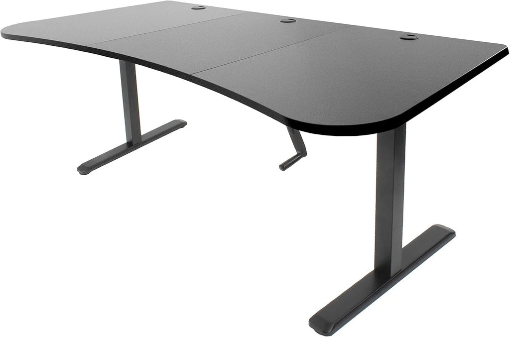 Height Adjustable 63 X 32 Inch Stand Up Desk with Black Table Top L505480