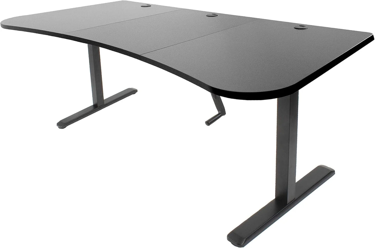 Height Adjustable 63 X 32 Inch Stand Up Desk with Black Table Top L505480