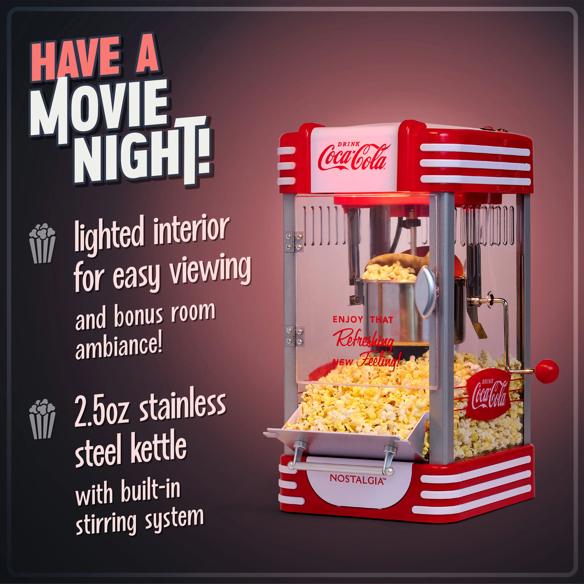 Red 2.5 oz Kettle Popcorn Maker T3825