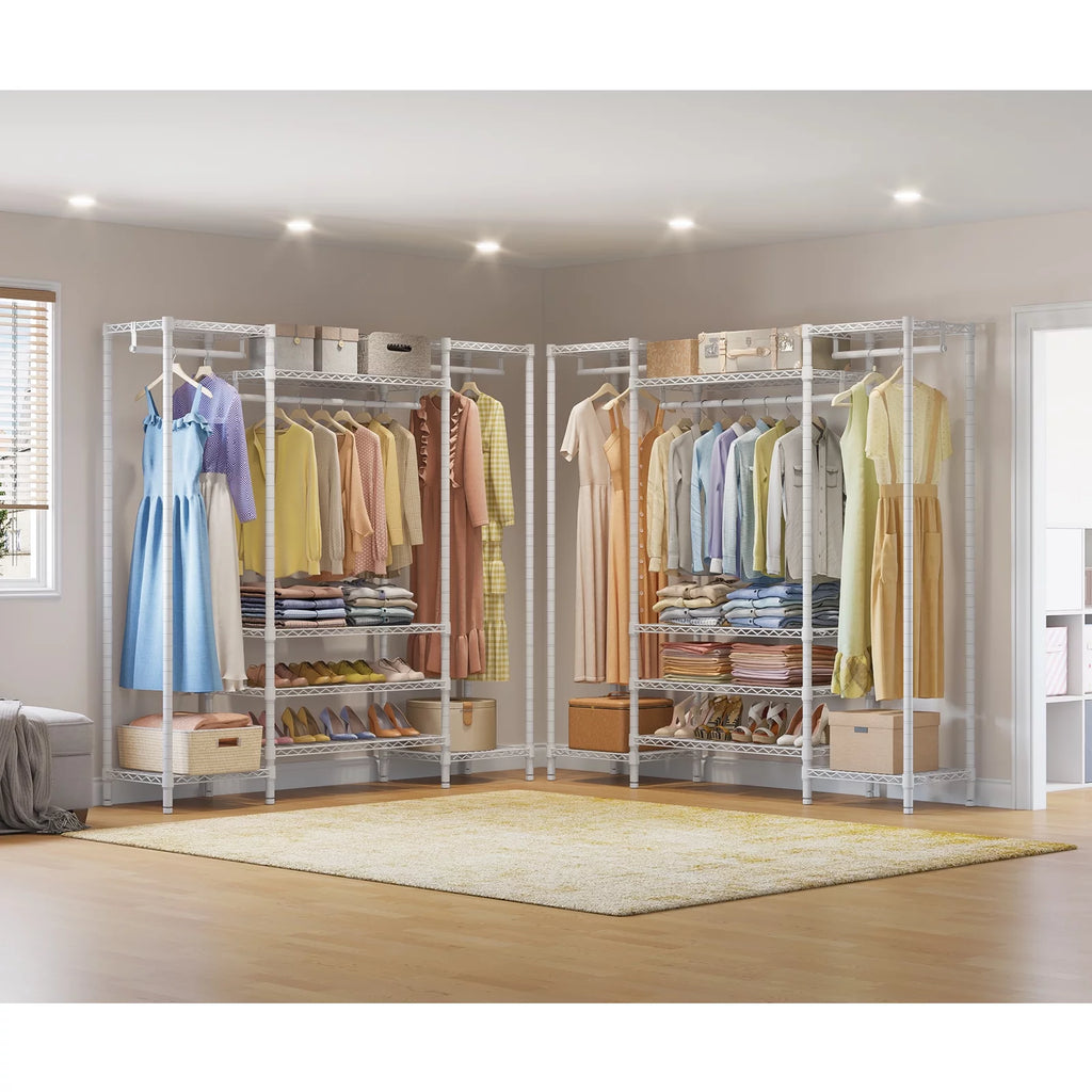 White Freestanding Wire Garment Rack A33915