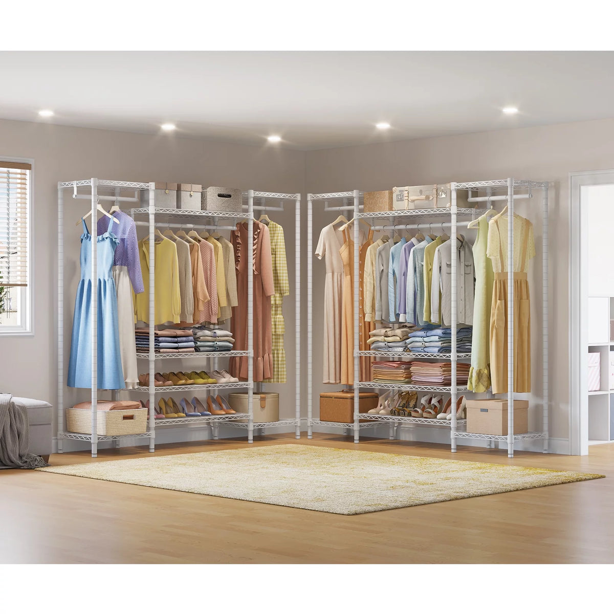White Freestanding Wire Garment Rack A33915