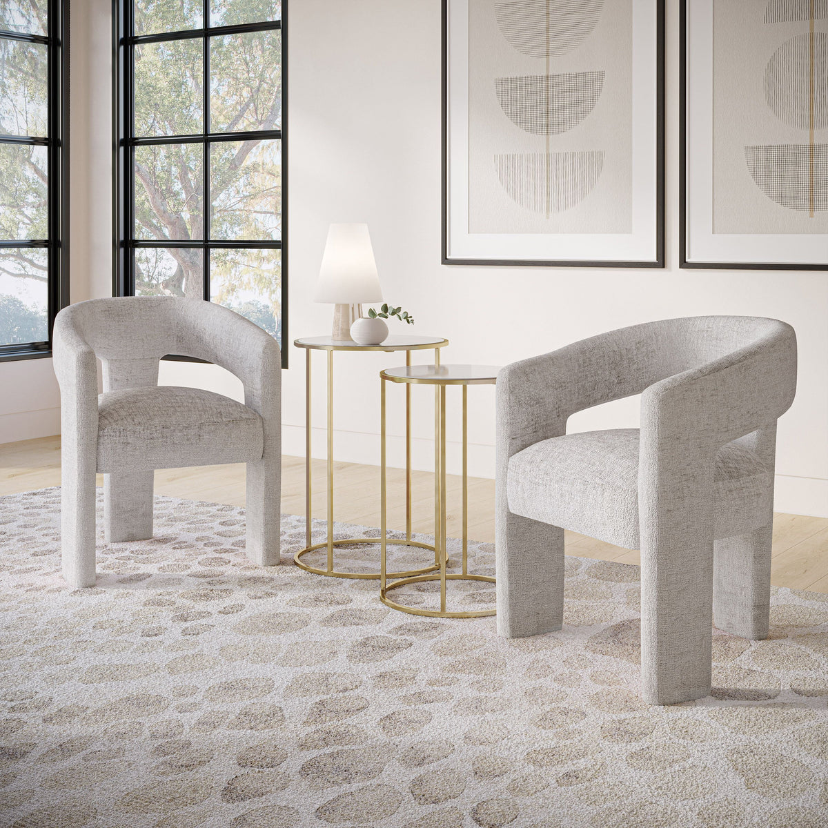 Jacquard Fabric Upholstered Armchair C1116