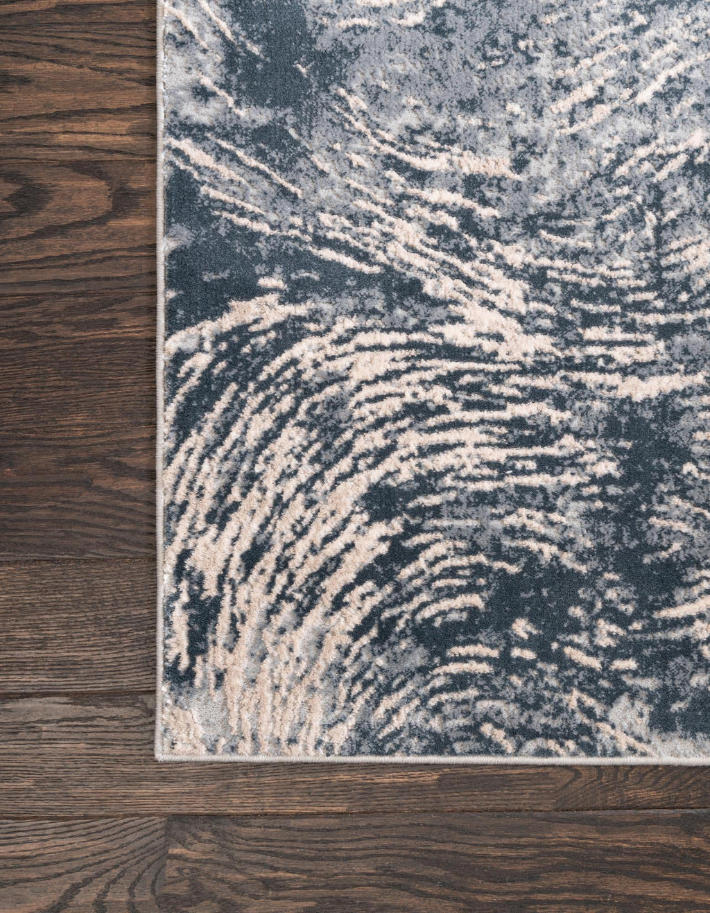 Gray Ivory 9' x 12' Abstract Coastal Rectangle Rug C135