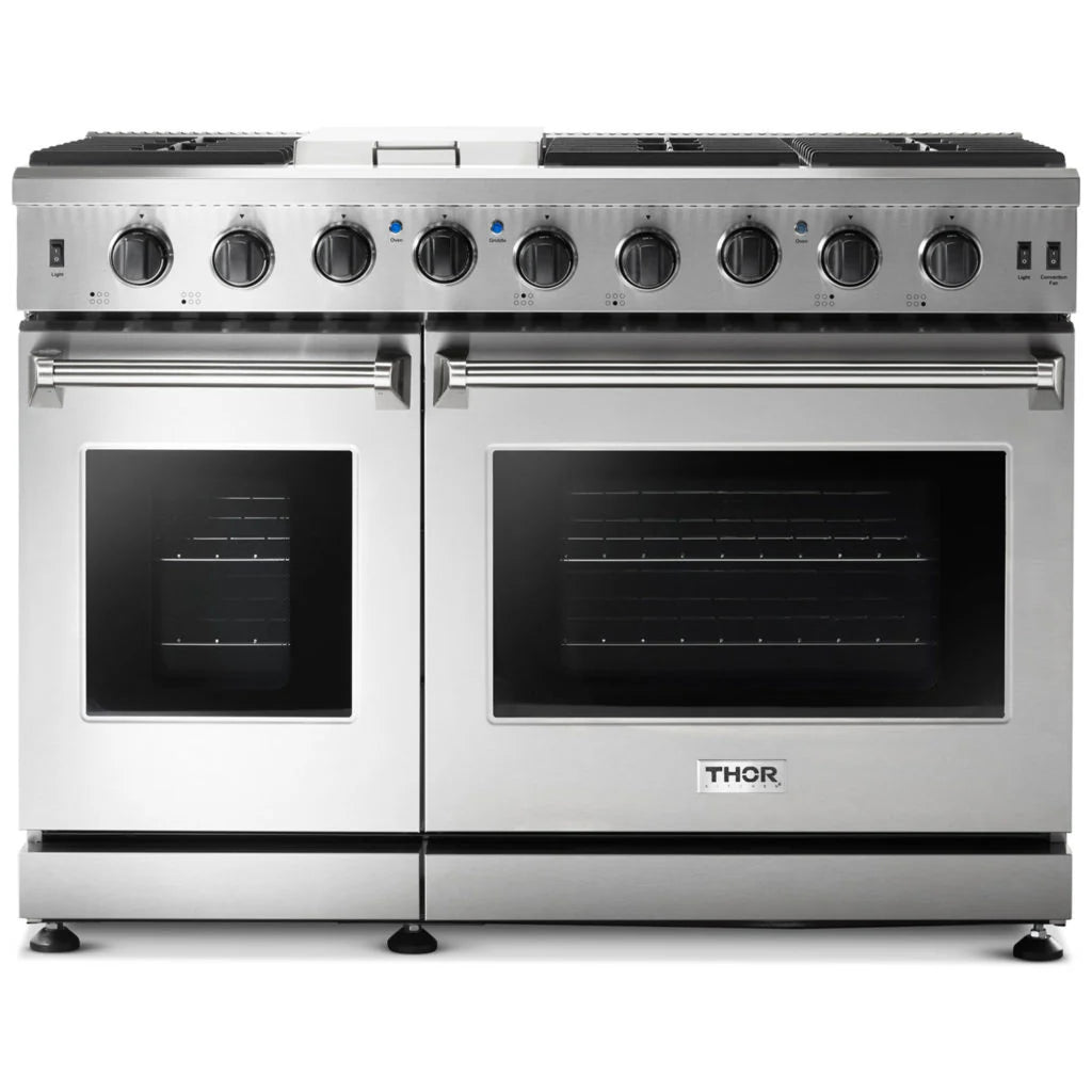 48 in. Double Oven Propane Gas Range in Stainless Steel E15222