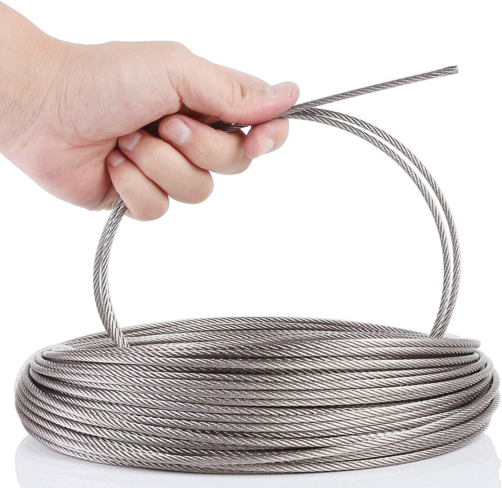 400FT 1/8 T316 Stainless Steel Wire Rope Cable with Cable Cutter S827060