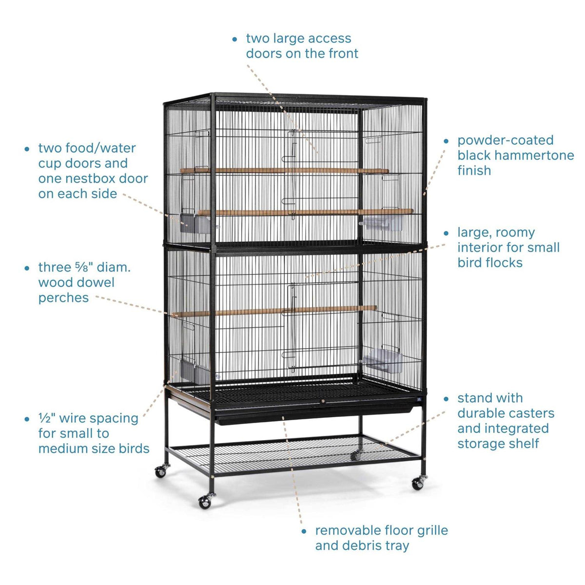 Wrought Iron Flight Cage with Stand X220