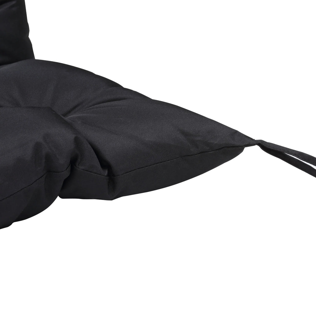 Black 3 Seater Outdoor Bench Swing Chair Replacement Cushions F636768