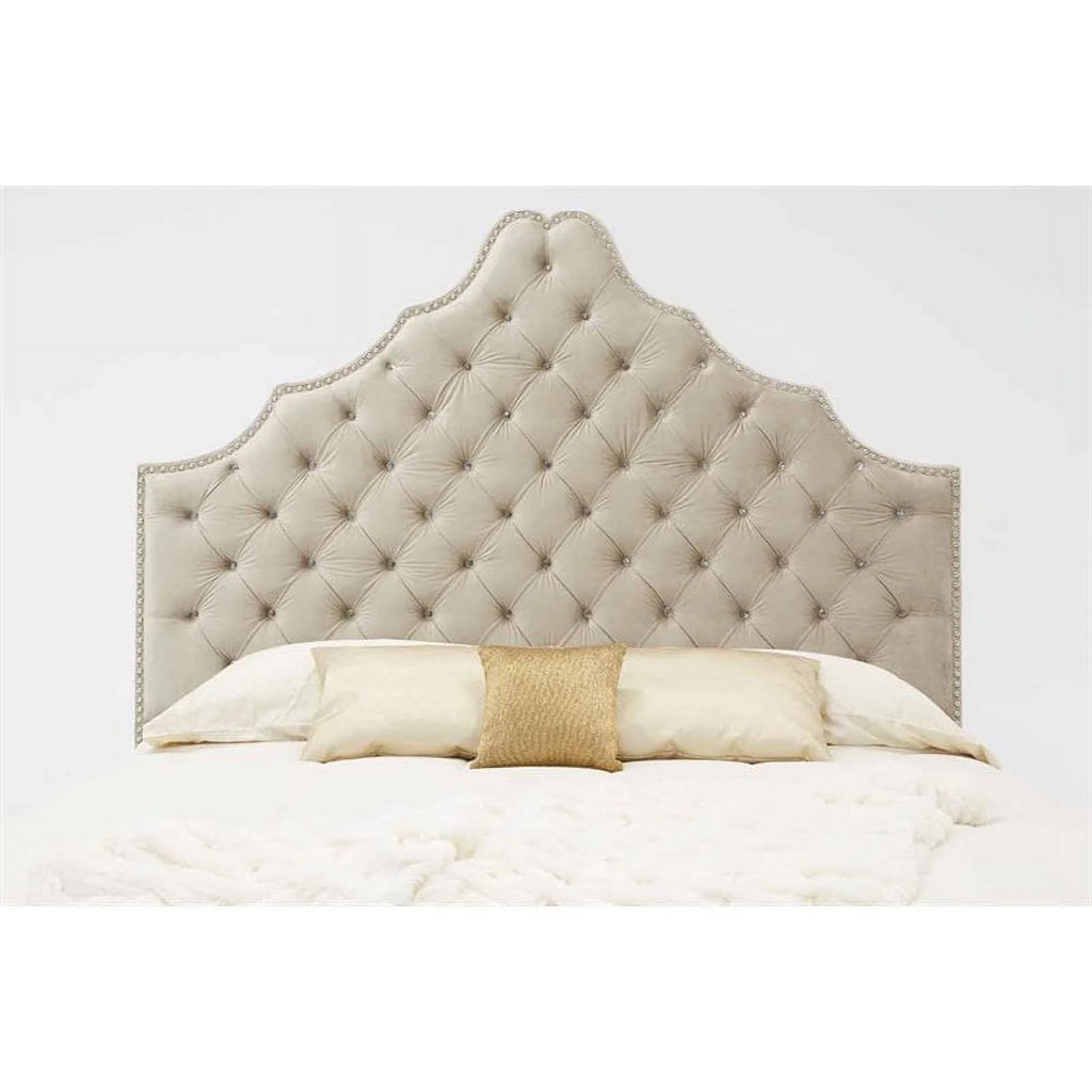 Light Gray Fabric Upholstered Queen Bed M18519